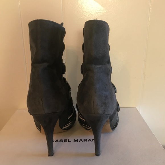 ISABEL MARANT Tacy Suede Zebra Printed Pony Bootie - Picture 7 of 13